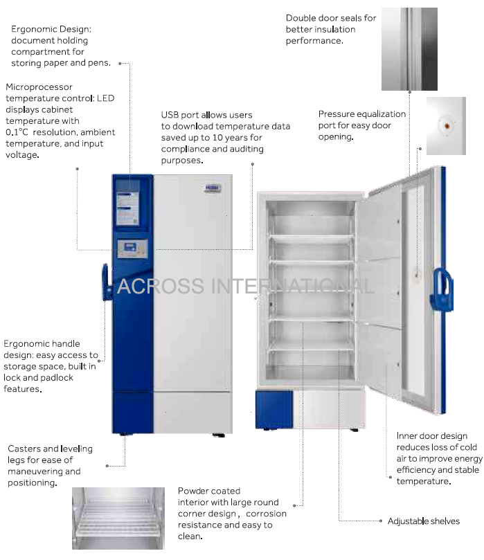 Across International E29 Ai EasyChill 29 Cu Ft -30°C Upright Freezer UL 115V/230V