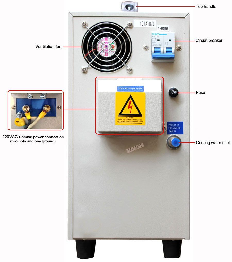 Across International IH15AB 15KW Mid-Frequency Split Induction Heater w/ Timers 30-80KHz