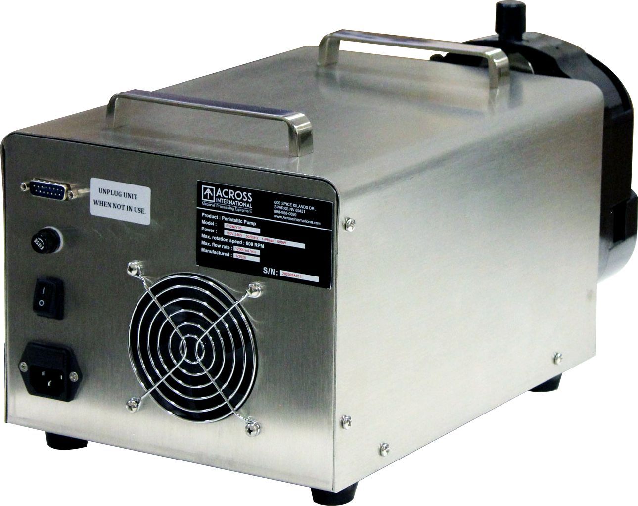 Across International P12M Across International Peristaltic Pump -P12M 12L/min SST ETL