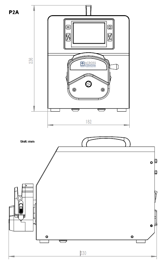 Across International P2A Ai P2A 2L/min SST Peristaltic Pump Touchscreen controller ETL