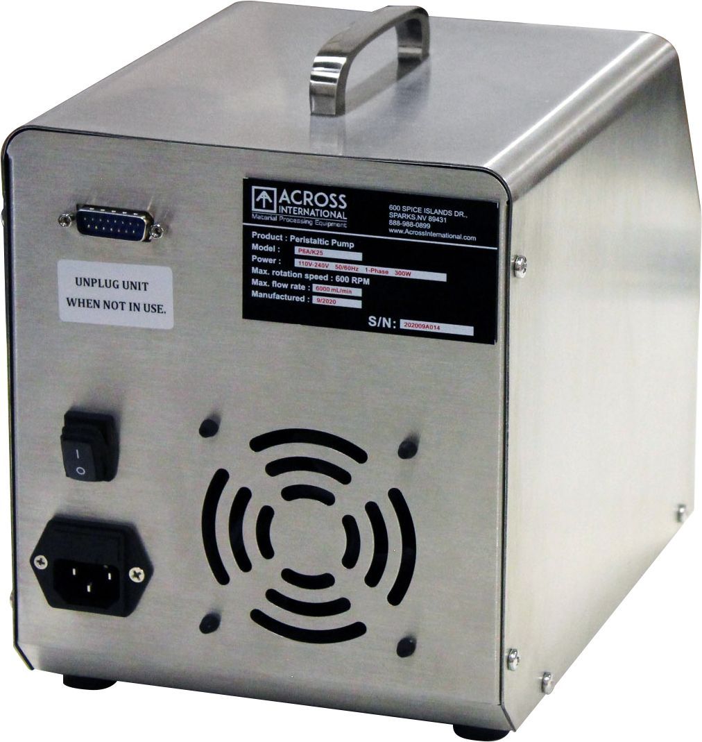 Across International P6A Ai P6A 6L/min SST Peristaltic Pump Touchscreen controller ETL