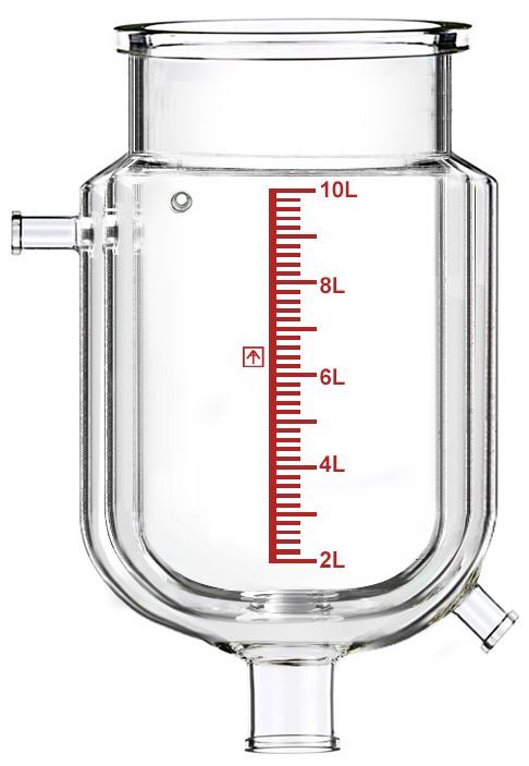 Across International R10.Vessel-D Dual-Jacketed 10L Reactor Vessel for Ai R10 Glass Reactors