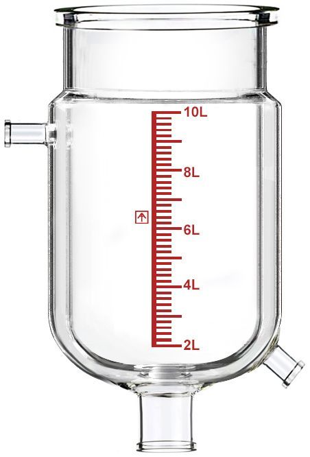Across International R10.Vessel-S Single-Jacketed 10L Reactor Vessel for Ai R10 Glass Reactors