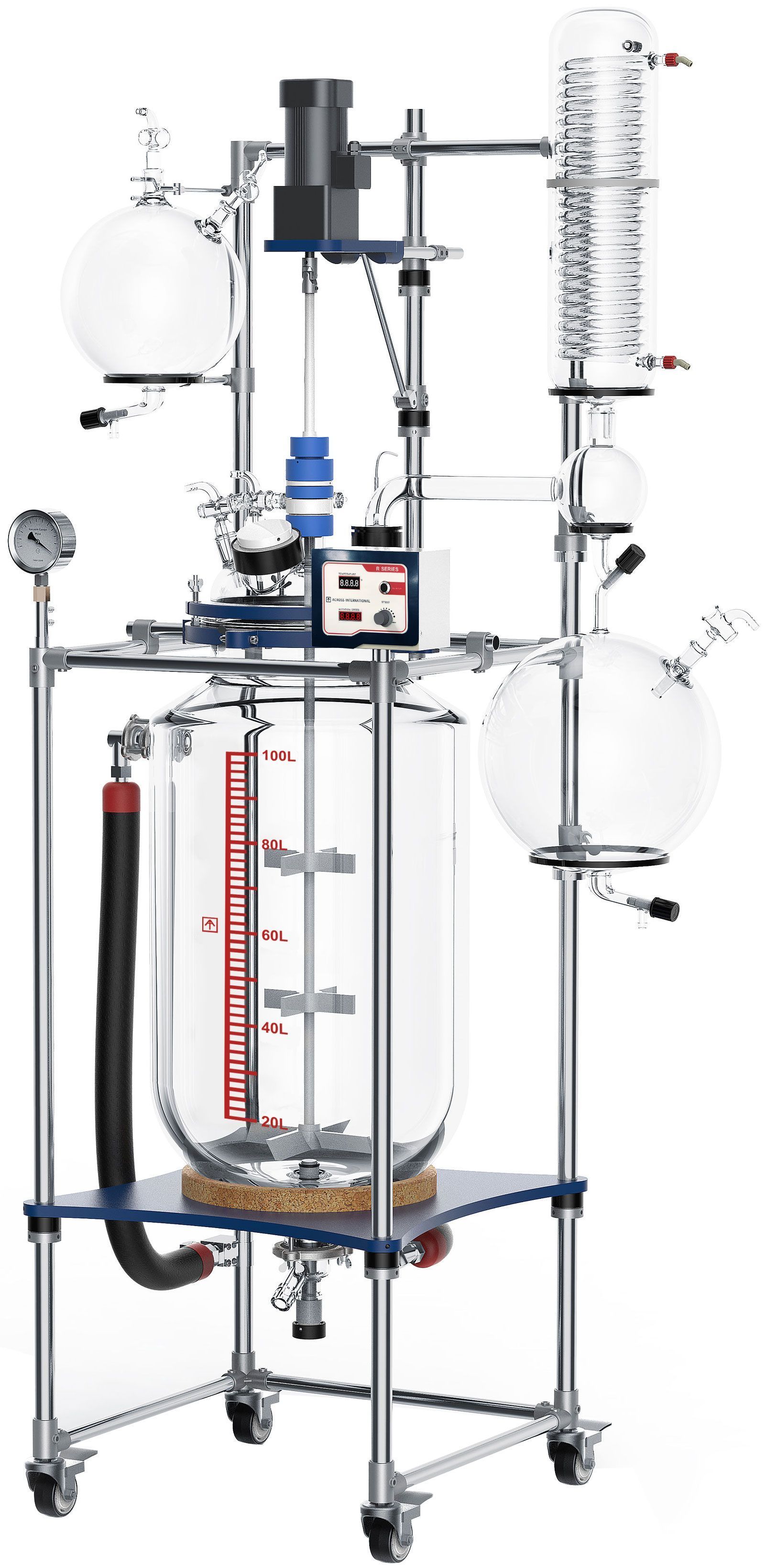 Across International R100 Glass Reactor Ai 100L Single or Dual Jacketed
