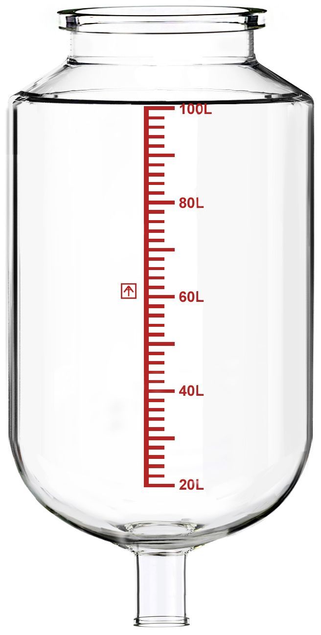 Across International R100.Vessel-N Non-Jacketed 100L Reactor Vessel for Ai R100 Glass Reactors