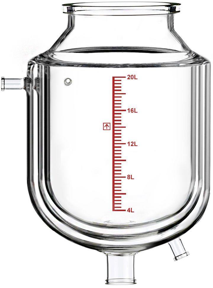 Across International R20.Vessel-D Dual-Jacketed 20L Reactor Vessel for Ai R20 Glass Reactors