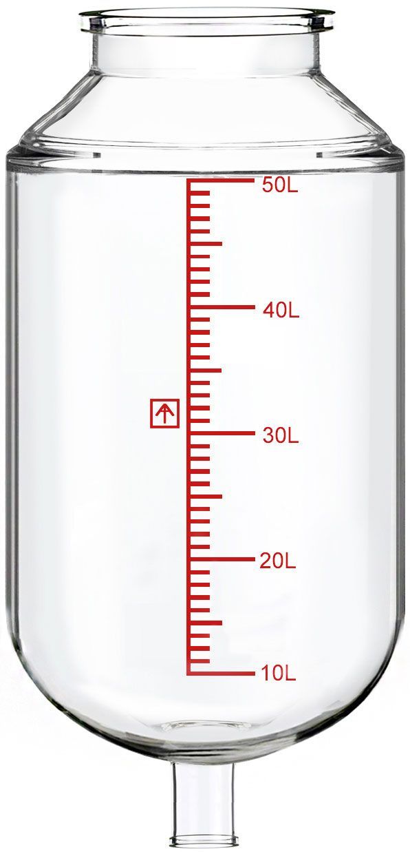 Across International R50.Vessel-N Non-Jacketed 50L Reactor Vessel for Ai R50 Glass Reactors