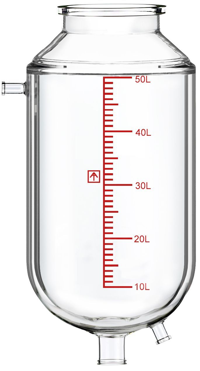 Across International R50.Vessel-S Single-Jacketed 50L Reactor Vessel for Ai R50 Glass Reactors