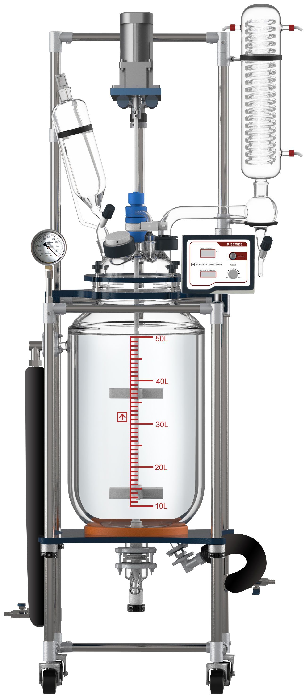 Across International R50 Glass Reactor Ai 50L Single or Dual Jacketed Systems